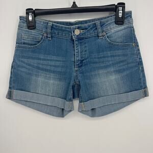 NEW YORK & COMPANY Womens Low rise Blue Mom Denim Cuffed Shorts Size 0